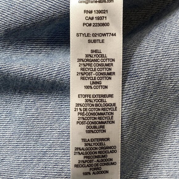 FRAME Women’s Billow Sleeve Denim Button-Up Shirt – Blue, Size M - Picture 7 of 7